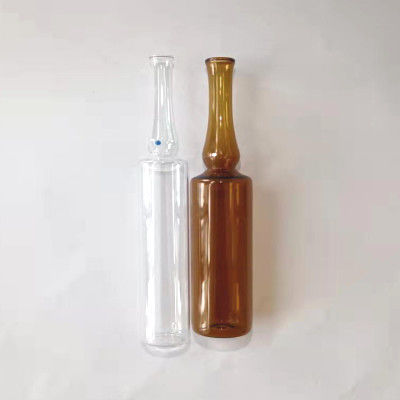 साफ फार्मास्युटिकल ग्लास एम्पुले छोटी सील करने योग्य कांच की बोतलें 20ml
